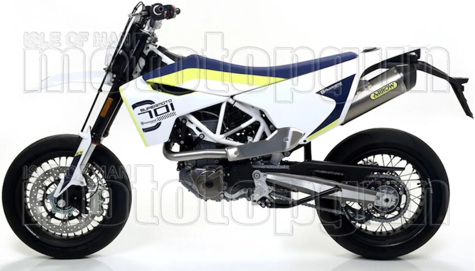 Catalytic Exhaust Tip With Sound Certification Race-Tech Titanium Carbon - Arrow Special Parts Compatible With Husqvarna 701 Enduro (2017-2020)