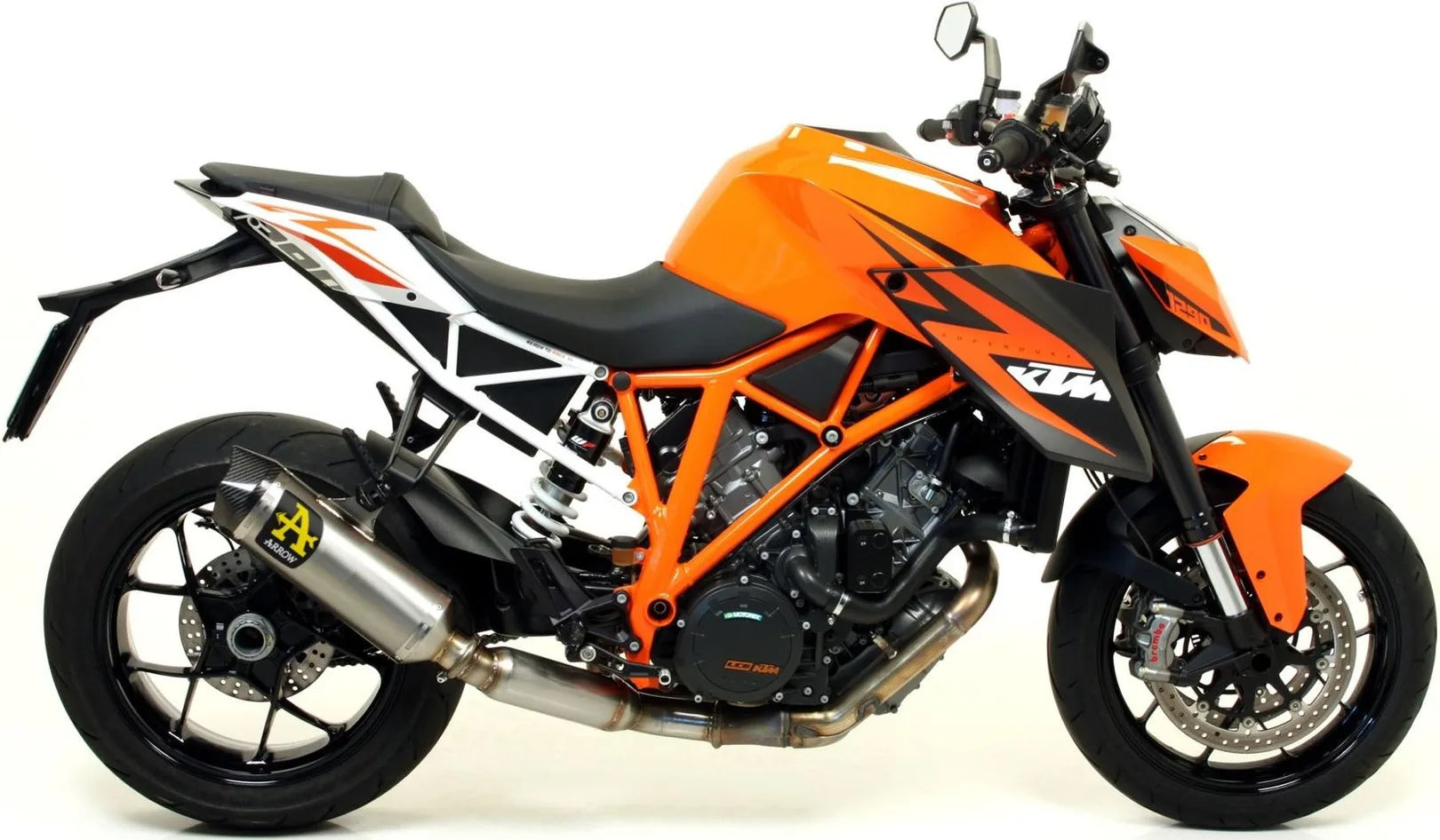 Catalytic Exhaust Tip With Sound Certification Race-Tech Titanium Carbon - Arrow Special Parts Compatible With Ktm 1290 Superduke R (2014-2016)