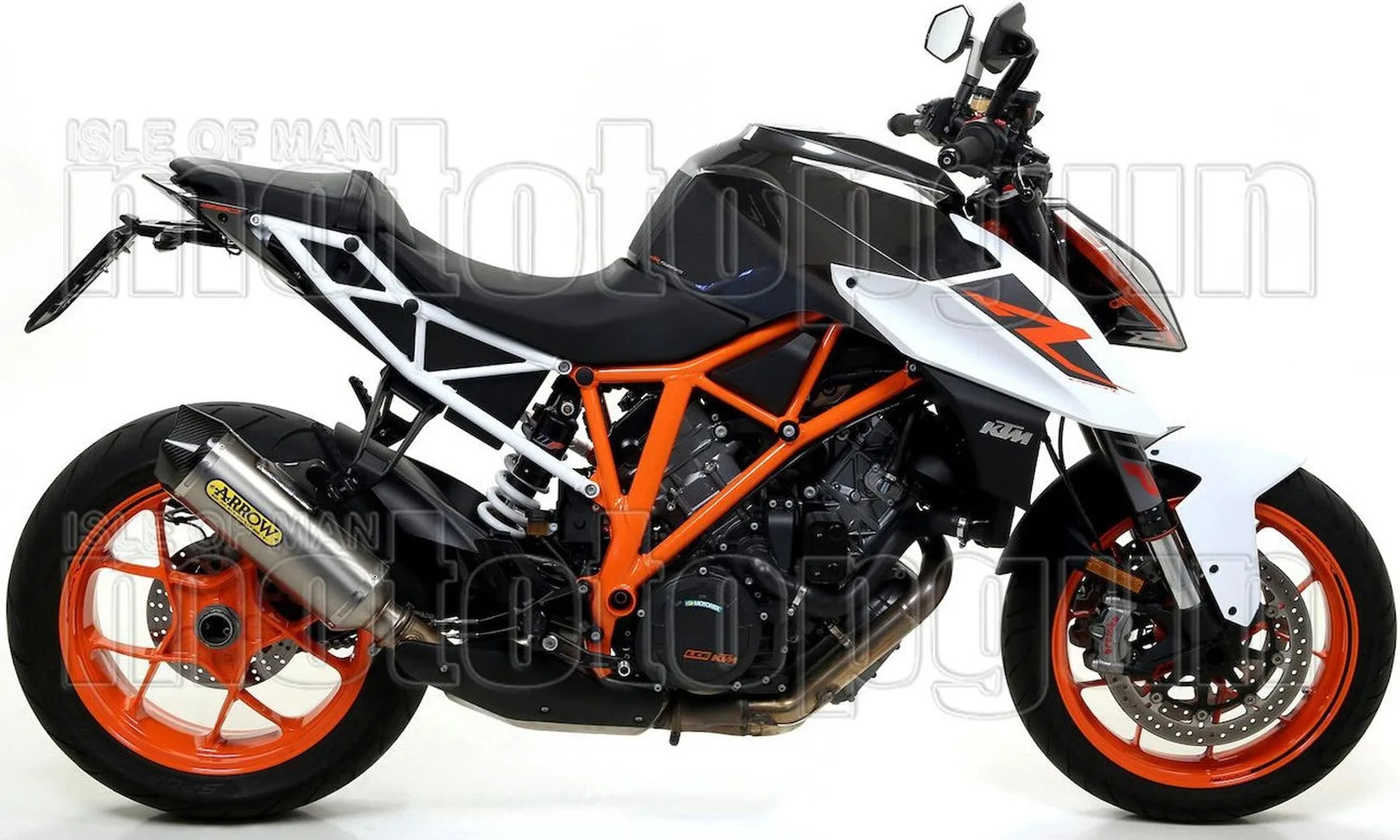 Non-Catalytic Exhaust Tip With Sound Certification Race-Tech Titanium Carbon - Arrow Special Parts Compatible With Ktm 1290 Superduke R (2014-2016)