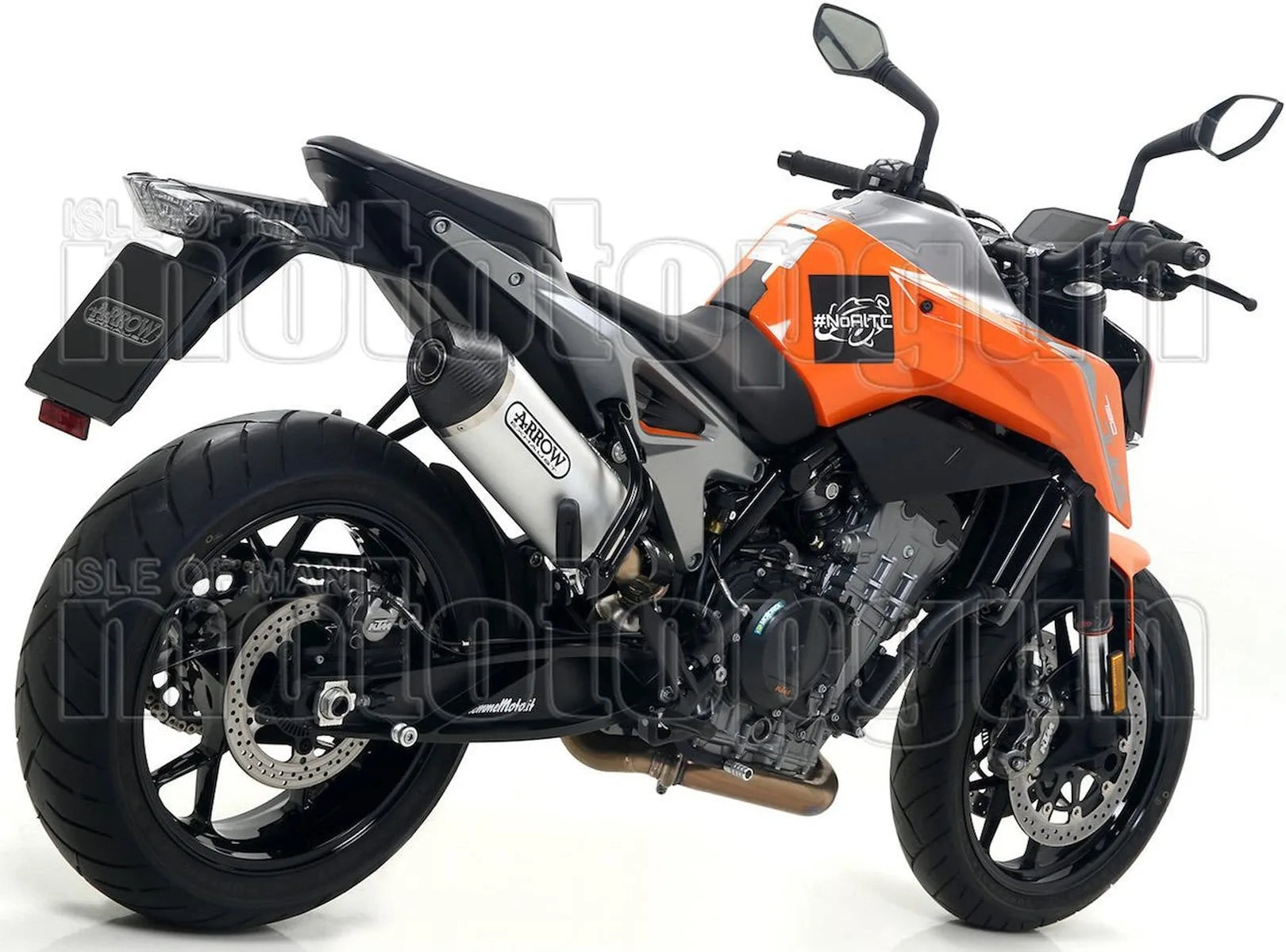 Non-Catalytic Exhaust Tip With Sound Certification Race-Tech Aluminium Carbon - Arrow Special Parts Compatible With Ktm 790 Duke (2018-2020)