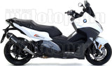 Complete Non-Catalytic Exhaust System With Sound Certification Race-Tech Black Aluminium Carbon - Arrow Special Parts Compatible With Bmw C 650 Sport (2016-2020)