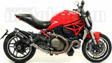 Non-Catalytic Exhaust Tip With Sound Certification Race-Tech Black Aluminium Carbon - Arrow Special Parts Compatible With Ducati Monster 1200 (2014-2015)