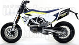 Complete Non-Catalytic Exhaust System With Sound Certification Race-Tech Black Aluminium Carbon - Arrow Special Parts Compatible With Husqvarna 701 Supermoto (2017-2020)