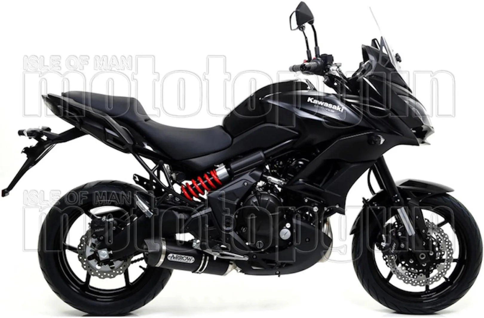 Complete Catalytic Exhaust System With Sound Certification Race-Tech Black Aluminium Carbon - Arrow Special Parts Compatible With Kawasaki Versys 650 (2017-2022)