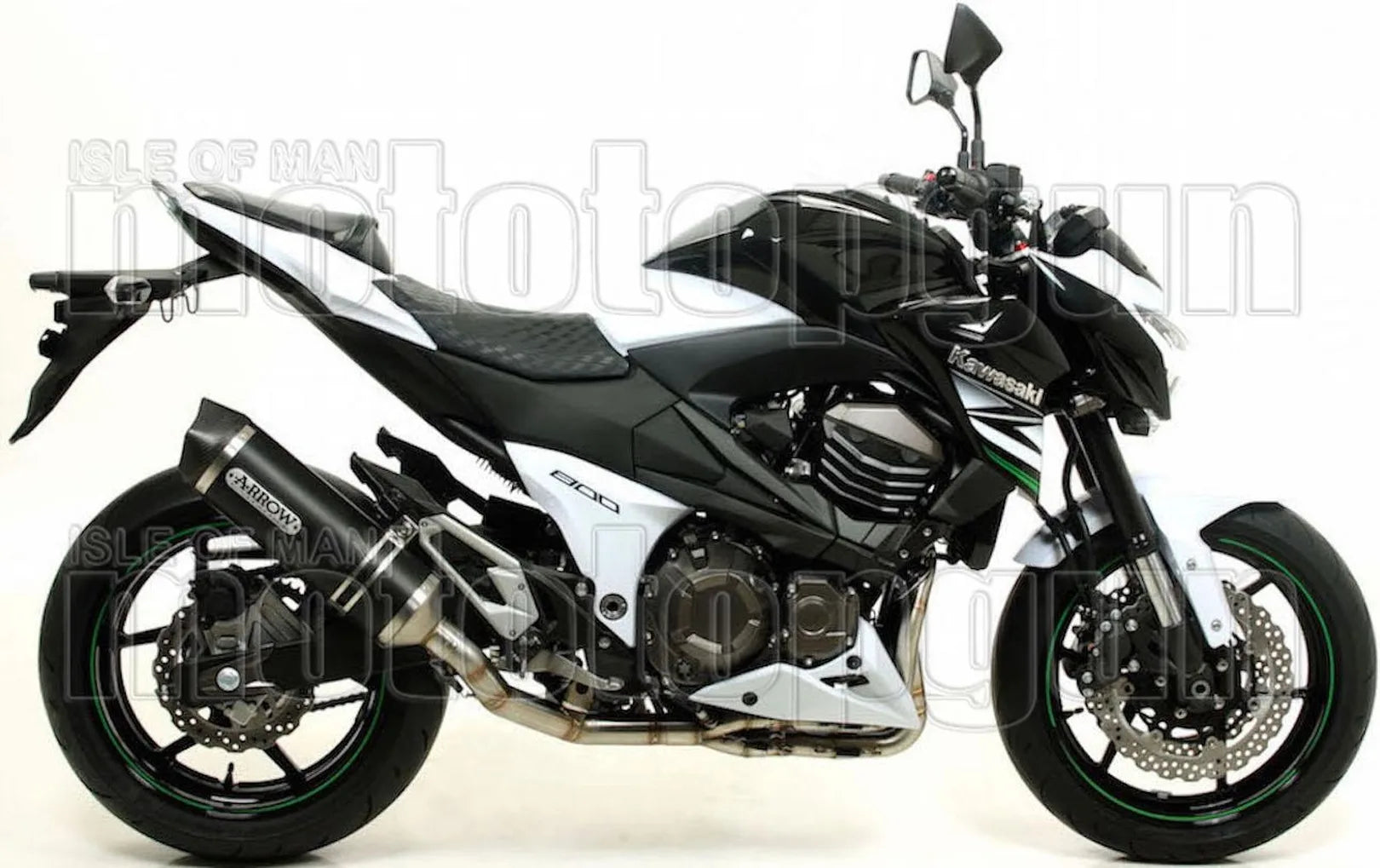 Complete Non-Catalytic Exhaust System With Sound Certification Race-Tech Black Aluminium Carbon - Arrow Special Parts Compatible With Kawasaki Z 800 E (2013-2016)