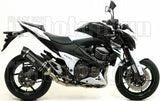 Complete Non-Catalytic Exhaust System With Sound Certification Race-Tech Black Aluminium Carbon - Arrow Special Parts Compatible With Kawasaki Z 800 E (2013-2016)