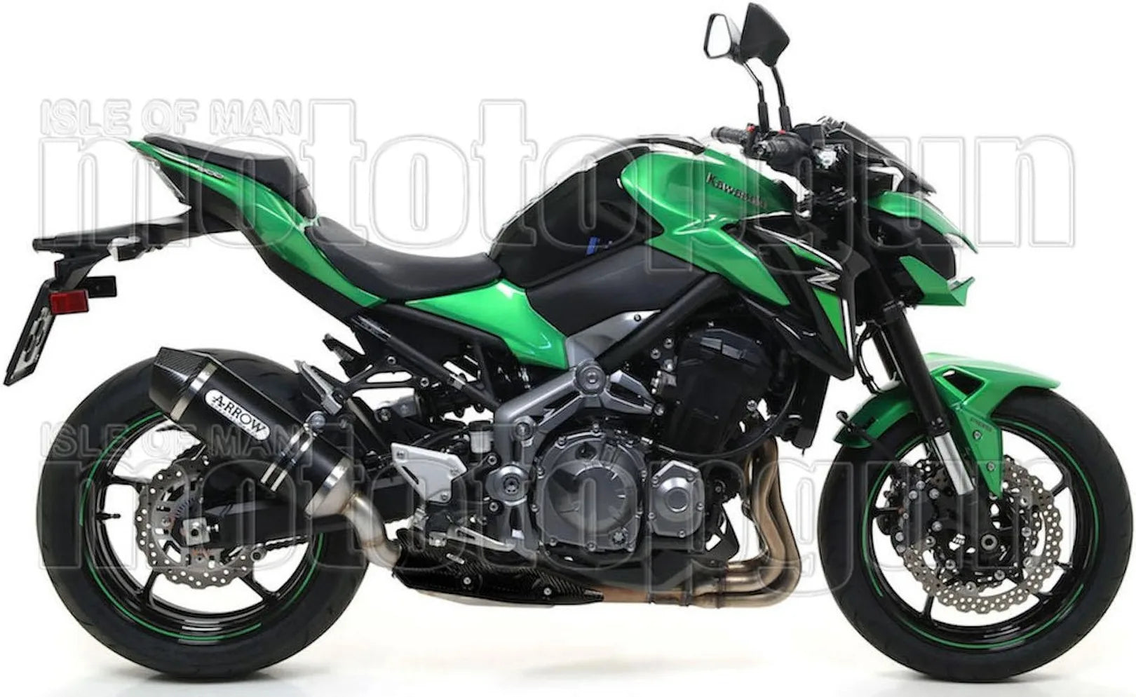 Complete Non-Catalytic Exhaust System With Sound Certification Race-Tech Black Aluminium Carbon - Arrow Special Parts Compatible With Kawasaki Z 900 A2 (2019-2024)
