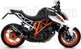 Non-Catalytic Exhaust Tip With Sound Certification Race-Tech Black Aluminium Carbon - Arrow Special Parts Compatible With Ktm 1290 Superduke R (2014-2016)