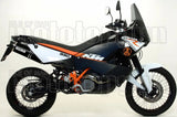 Dual Catalytic Exhaust Tips With Sound Certification Race-Tech Black Aluminium Carbon - Arrow Special Parts Compatible With Ktm 990 Smt (2009-2013)