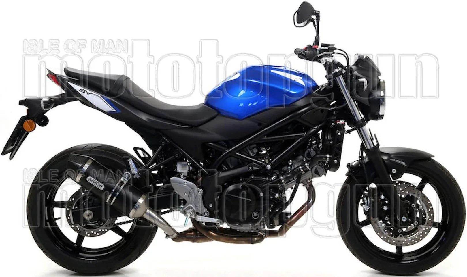 Exhaust Tip With Noise Certification Race-Tech Black Aluminium Carbon - Arrow Special Parts Compatible With Suzuki Sv 650 (2016-2024)