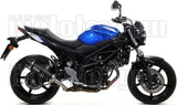 Exhaust Tip With Noise Certification Race-Tech Black Aluminium Carbon - Arrow Special Parts Compatible With Suzuki Sv 650 (2016-2024)