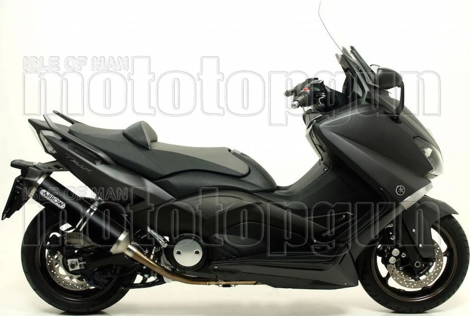Complete Catalytic Exhaust System With Sound Certification Race-Tech Black Aluminium Carbon - Arrow Special Parts Compatible With Yamaha Xp 530 T-Max (2012-2016)