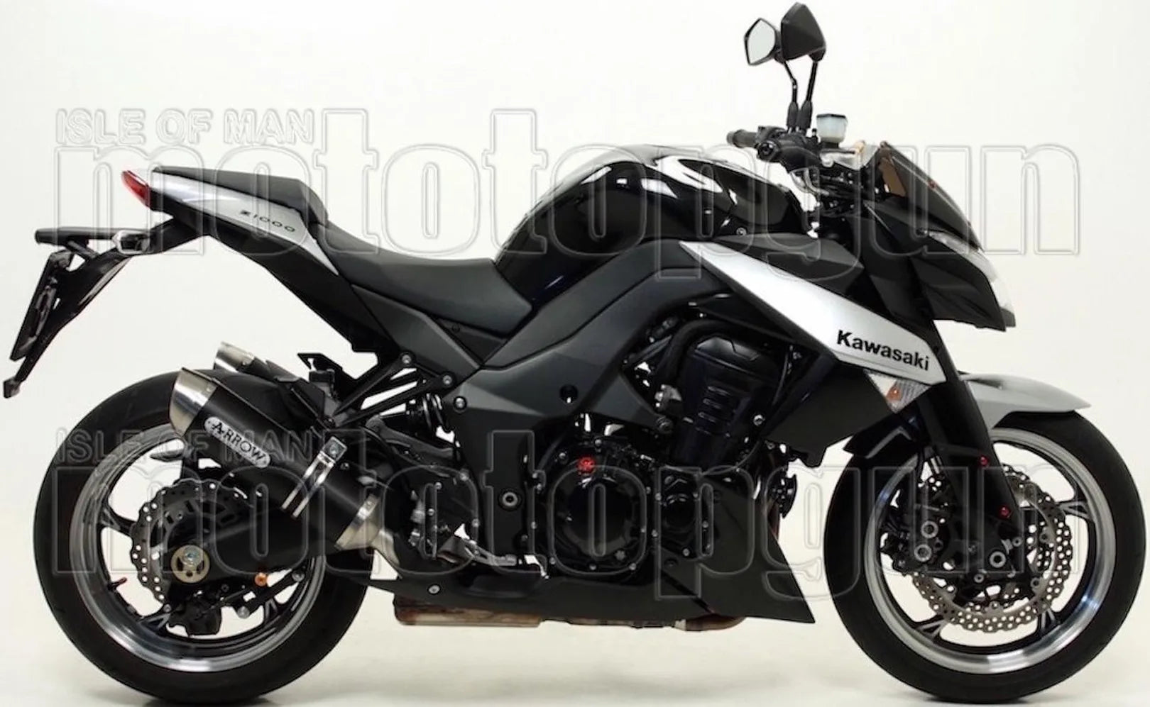 Dual Exhaust System With Sound Certification Thunder Black Aluminium Stainless Steel - Arrow Special Parts Compatible With Kawasaki Z 1000 (2017-2020)