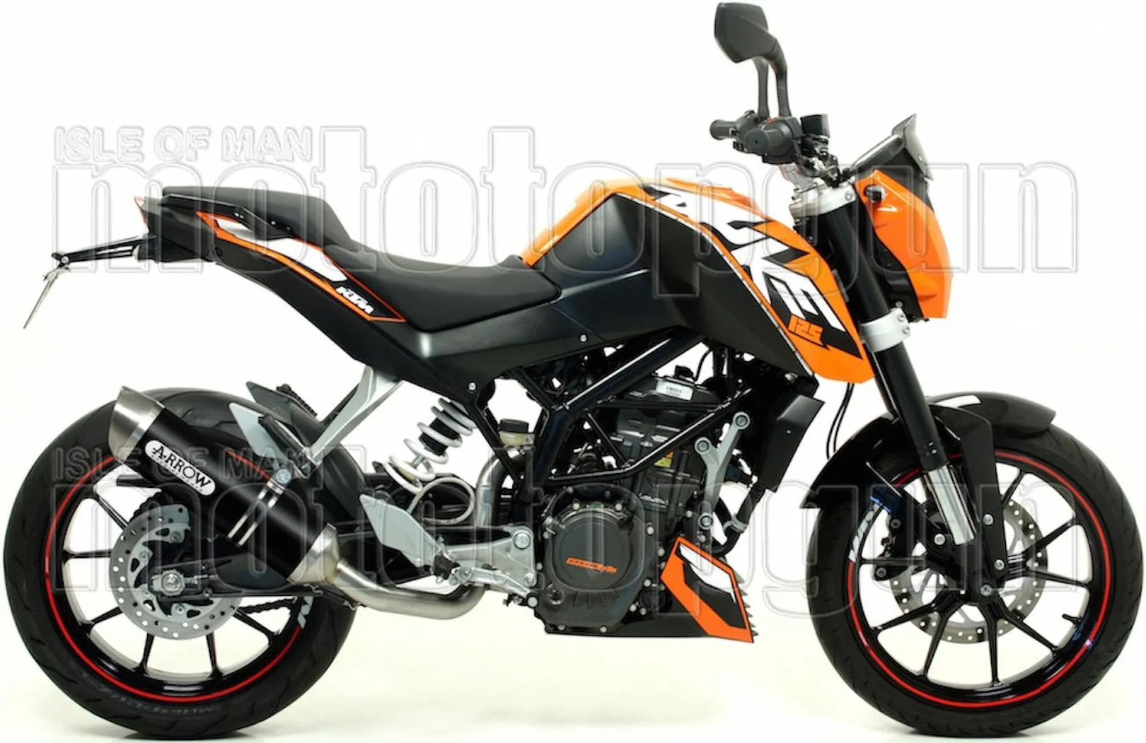 Non-Catalytic Exhaust Tip With Sound Certification Thunder Black Aluminium Stainless Steel - Arrow Special Parts Compatible With Ktm 200 Duke (2011-2014)
