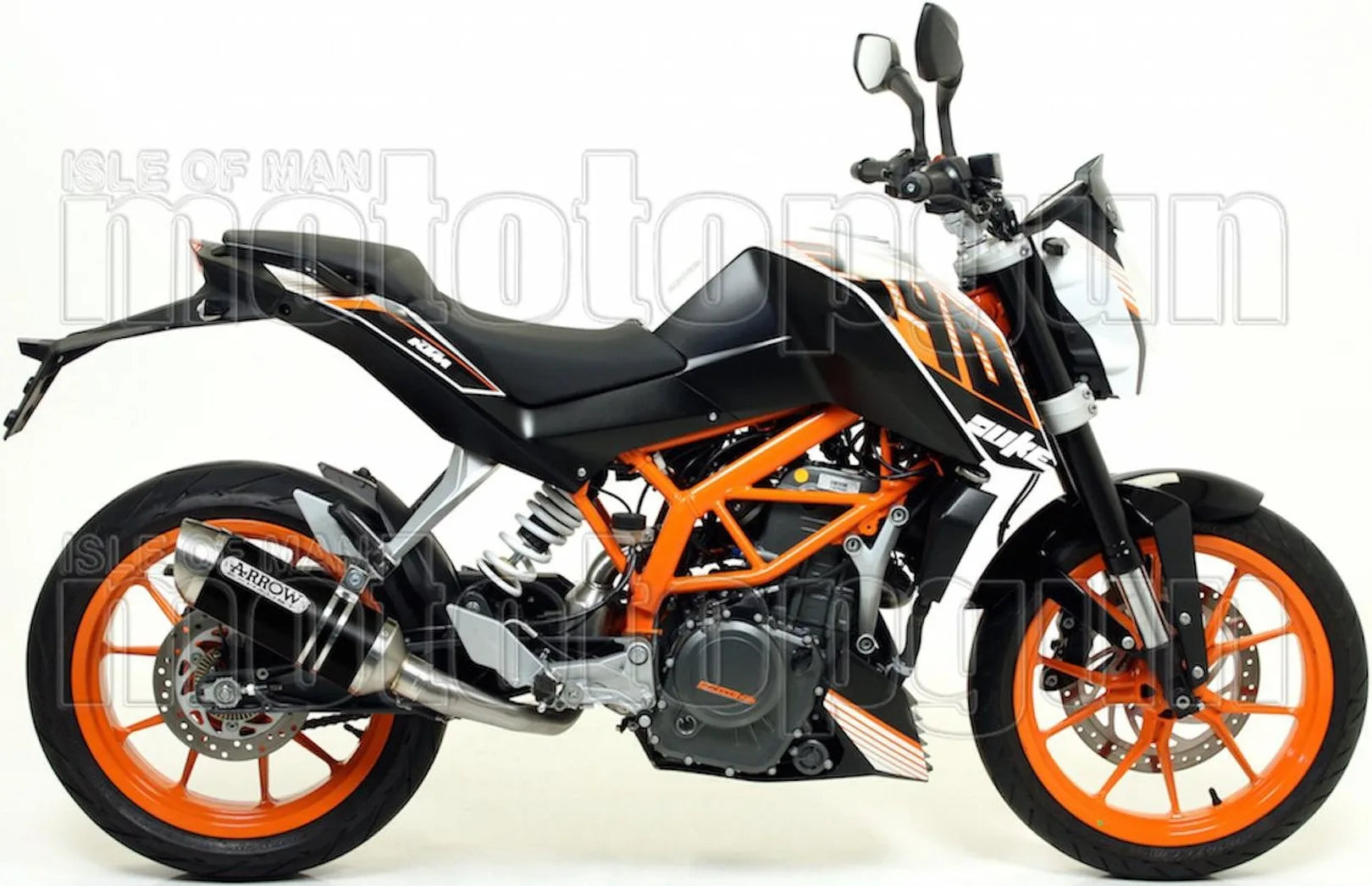 Non-Catalytic Exhaust Tip With Sound Certification Thunder Black Aluminium Stainless Steel - Arrow Special Parts Compatible With Ktm 390 Duke (2013-2016)