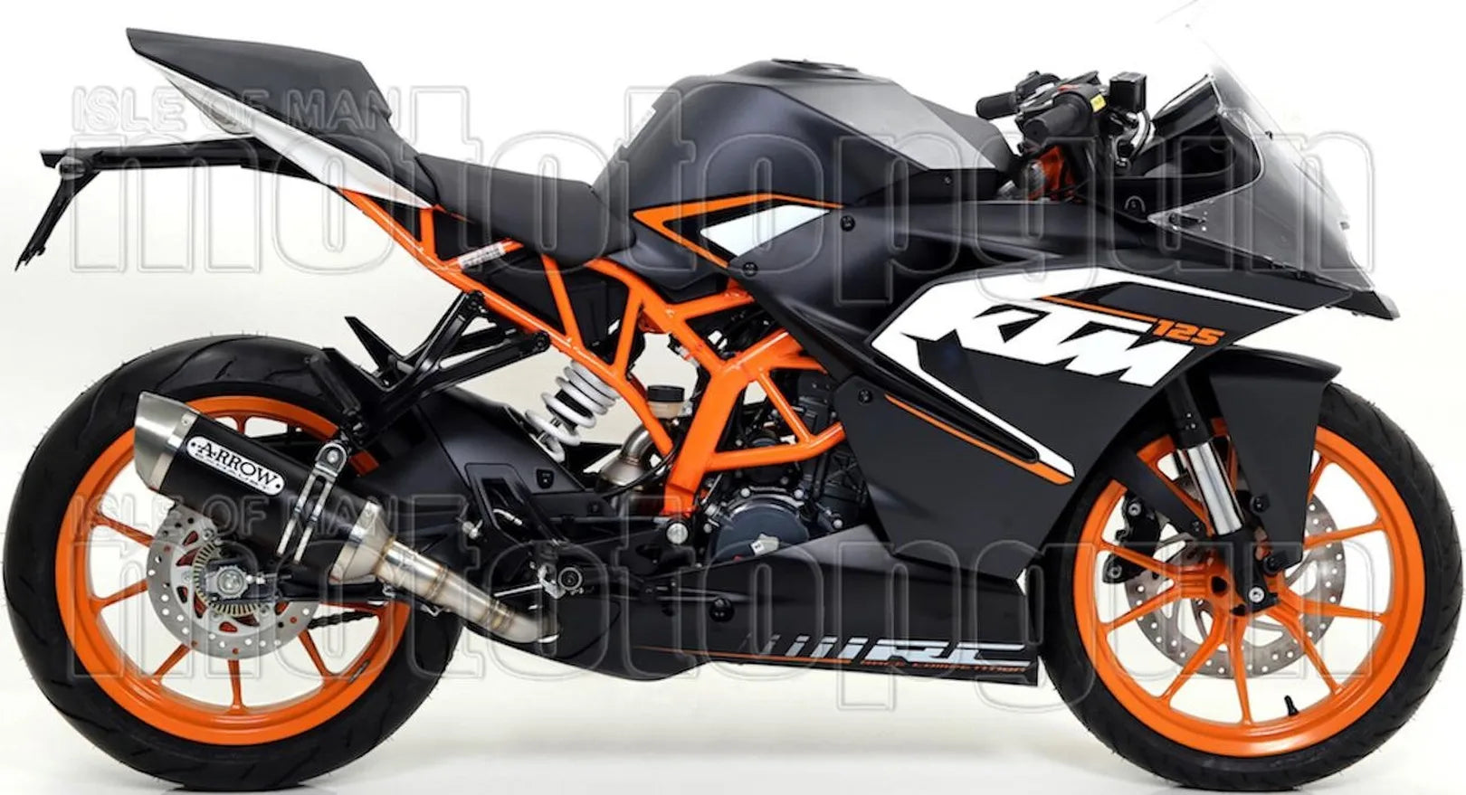 Non-Catalytic Exhaust Tip With Sound Certification Thunder Black Aluminium Stainless Steel - Arrow Special Parts Compatible With Ktm Rc 125 (2015-2016)