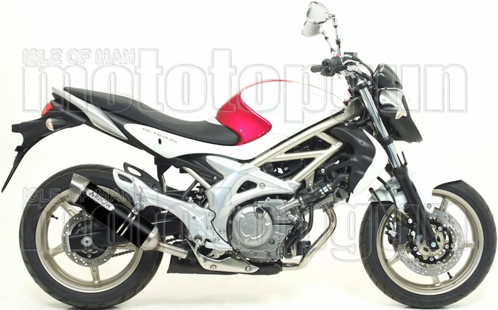 Exhaust Tip With Noise Certification Thunder Black Aluminium Stainless Steel - Arrow Special Parts Compatible With Suzuki Svf 650 Gladius (2009-2015)
