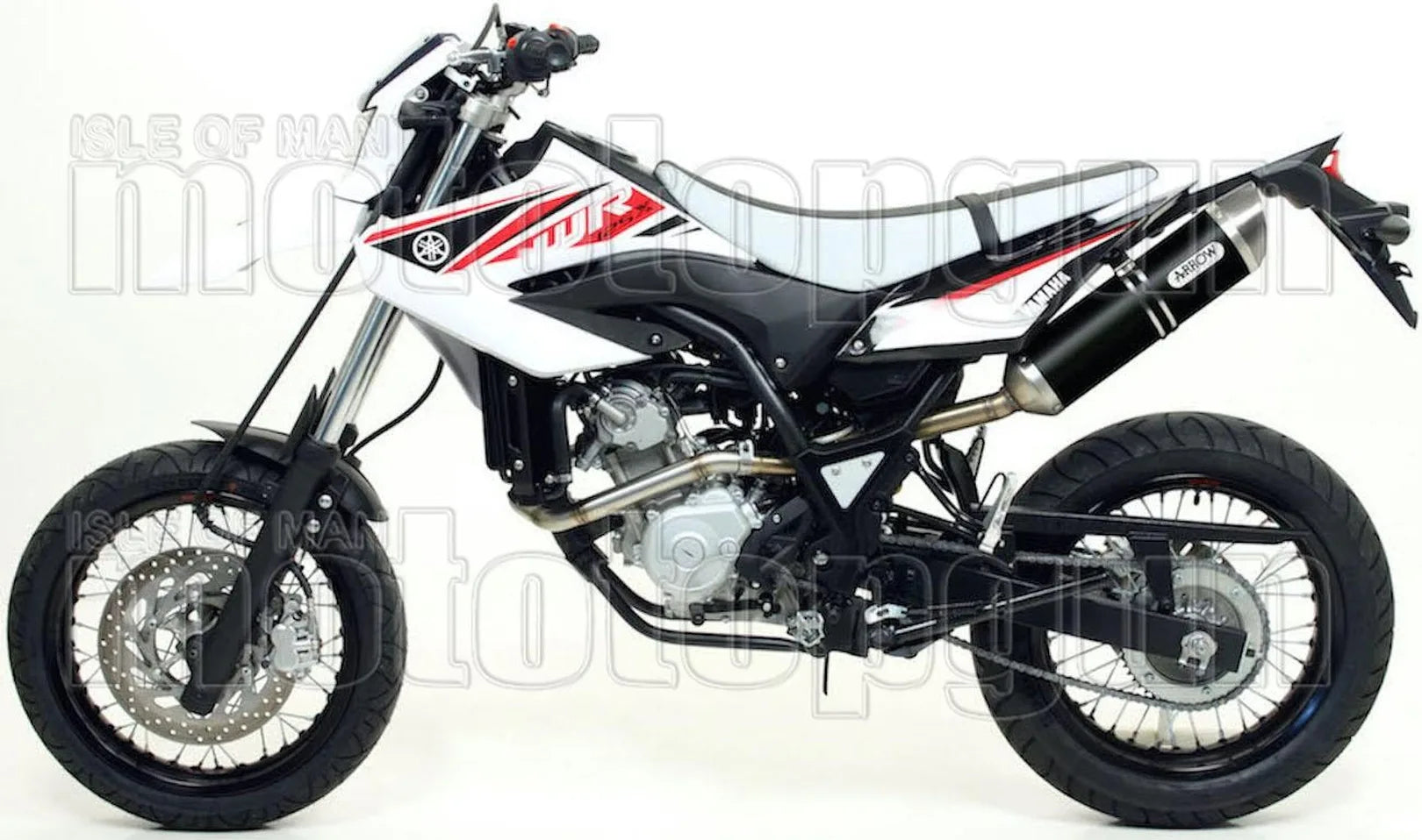 Complete Non-Catalytic Exhaust System With Sound Certification Thunder Black Aluminium Stainless Steel - Arrow Special Parts Compatible With Yamaha Wr 125 R (2009-2016)