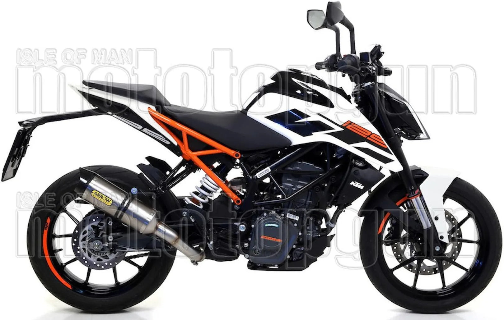 Non-Catalytic Exhaust Tip With Sound Certification Thunder Titanium Carbon - Arrow Special Parts Compatible With Ktm 390 Duke (2017-2020)