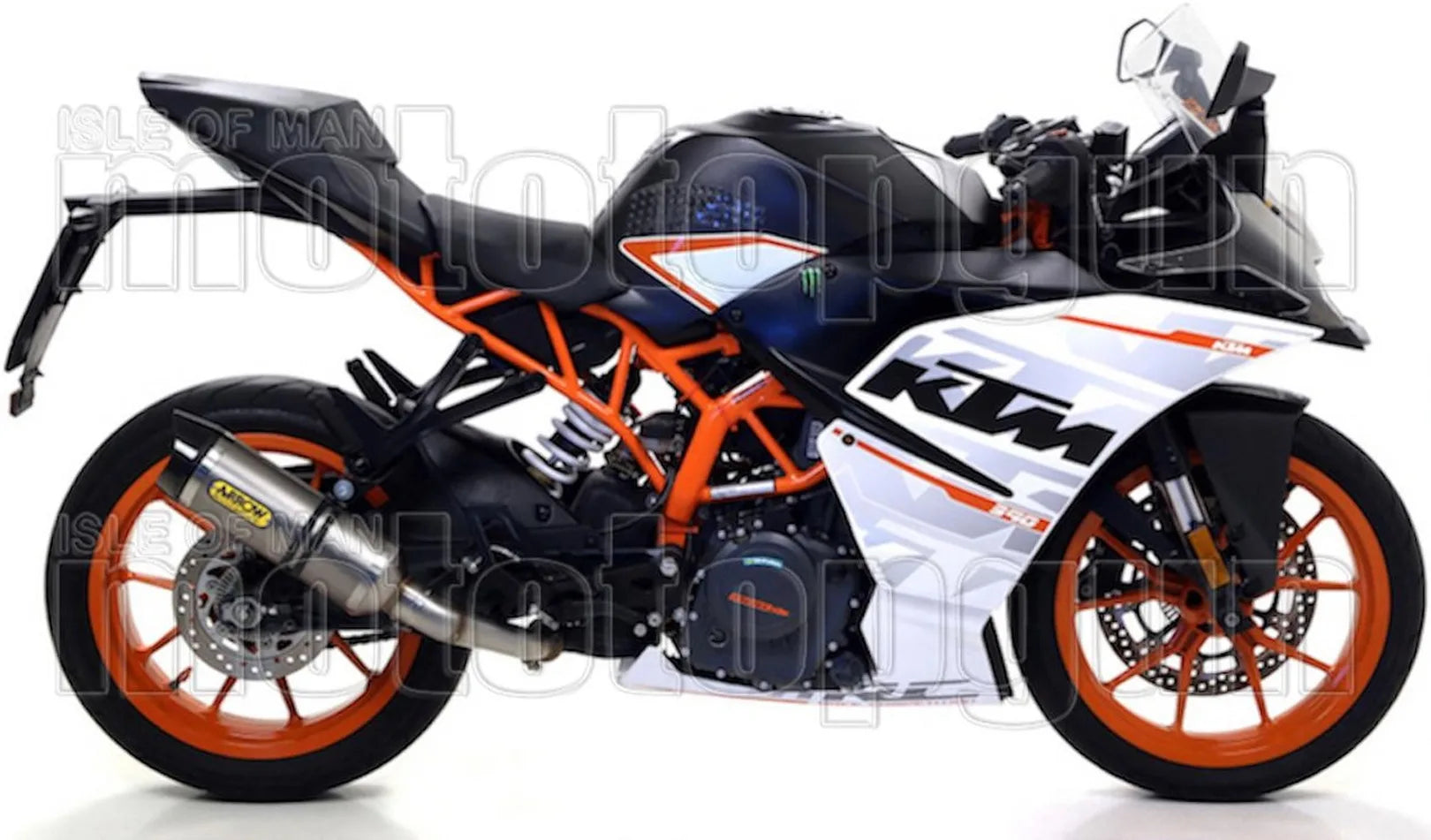 Non-Catalytic Exhaust Tip With Sound Certification Thunder Titanium Carbon - Arrow Special Parts Compatible With Ktm Rc 125 (2017-2020)