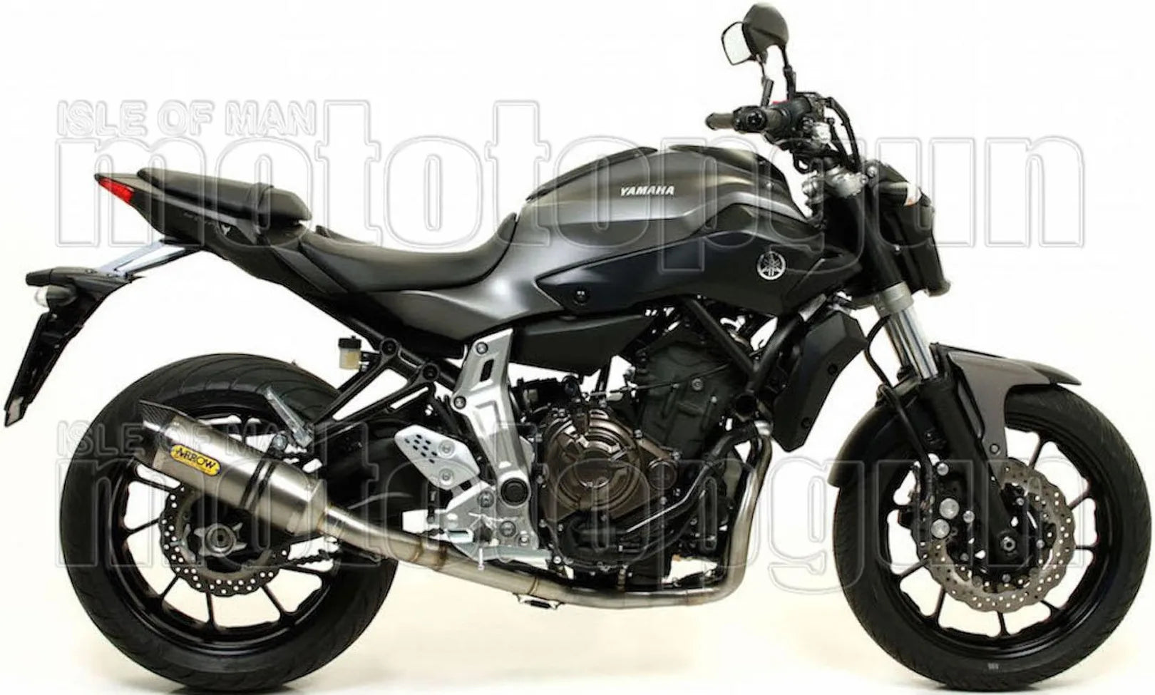 Complete Catalytic Exhaust System With Sound Certification Thunder Titanium Carbon - Arrow Special Parts Compatible With Yamaha Mt-07 (2014-2020)