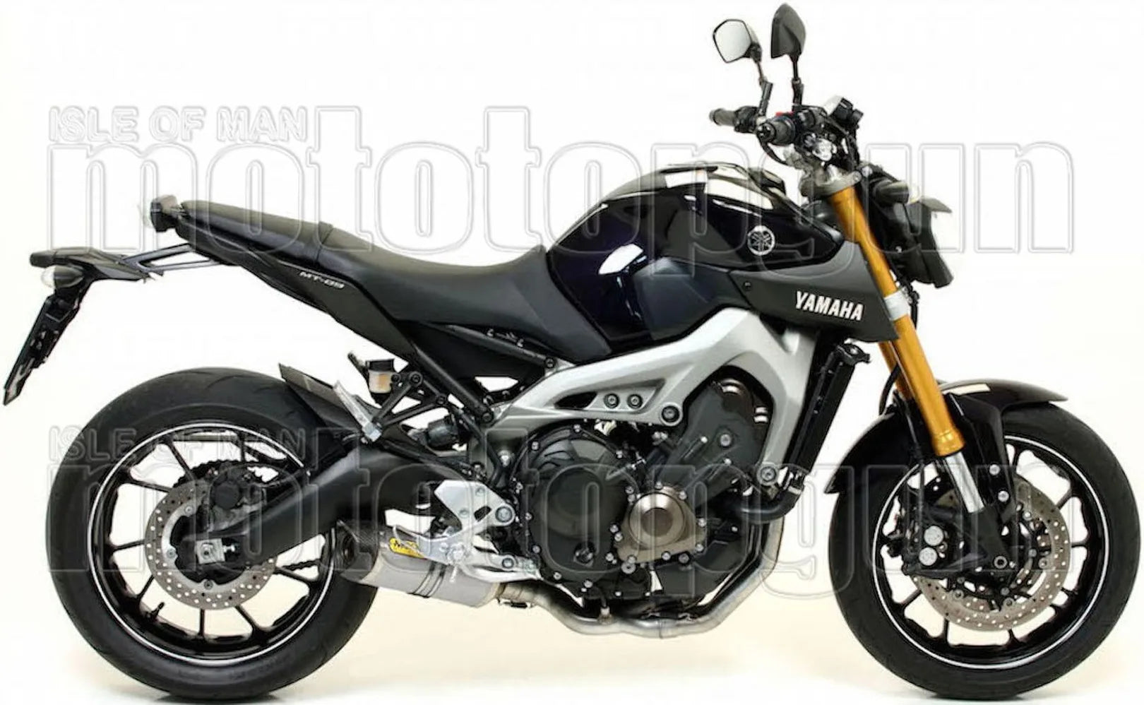 Complete Non-Catalytic Exhaust System With Sound Certification Thunder Titanium Carbon - Arrow Special Parts Compatible With Yamaha Mt-09 Tracer (2015-2020)