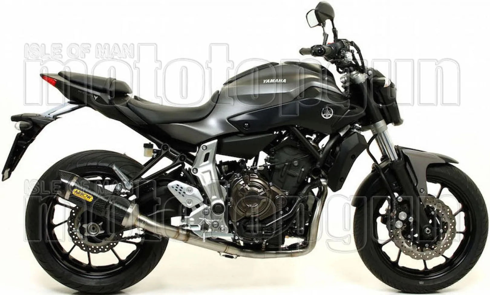 Complete Catalytic Exhaust System With Sound Certification Thunder Carbon Carbon - Arrow Special Parts Compatible With Yamaha Mt-07 (2014-2020)