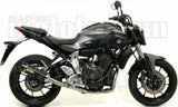 Complete Catalytic Exhaust System With Sound Certification Thunder Carbon Carbon - Arrow Special Parts Compatible With Yamaha Mt-07 (2014-2020)