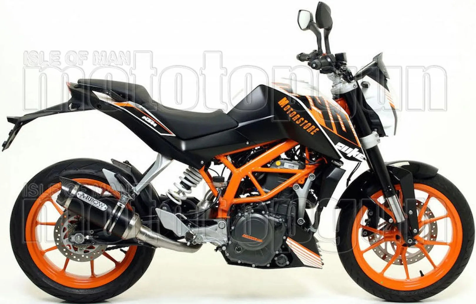 Non-Catalytic Exhaust Tip With Sound Certification Thunder Black Aluminium Carbon - Arrow Special Parts Compatible With Ktm 390 Duke (2013-2016)