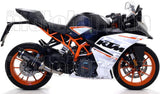 Non-Catalytic Exhaust Tip With Sound Certification Thunder Black Aluminium Carbon - Arrow Special Parts Compatible With Ktm Rc 390 (2017-2020)