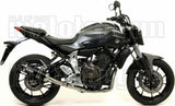 Exhaust Tip With Noise Certification Thunder Black Aluminium Carbon - Arrow Special Parts Compatible With Yamaha Mt-07 (2014-2020)