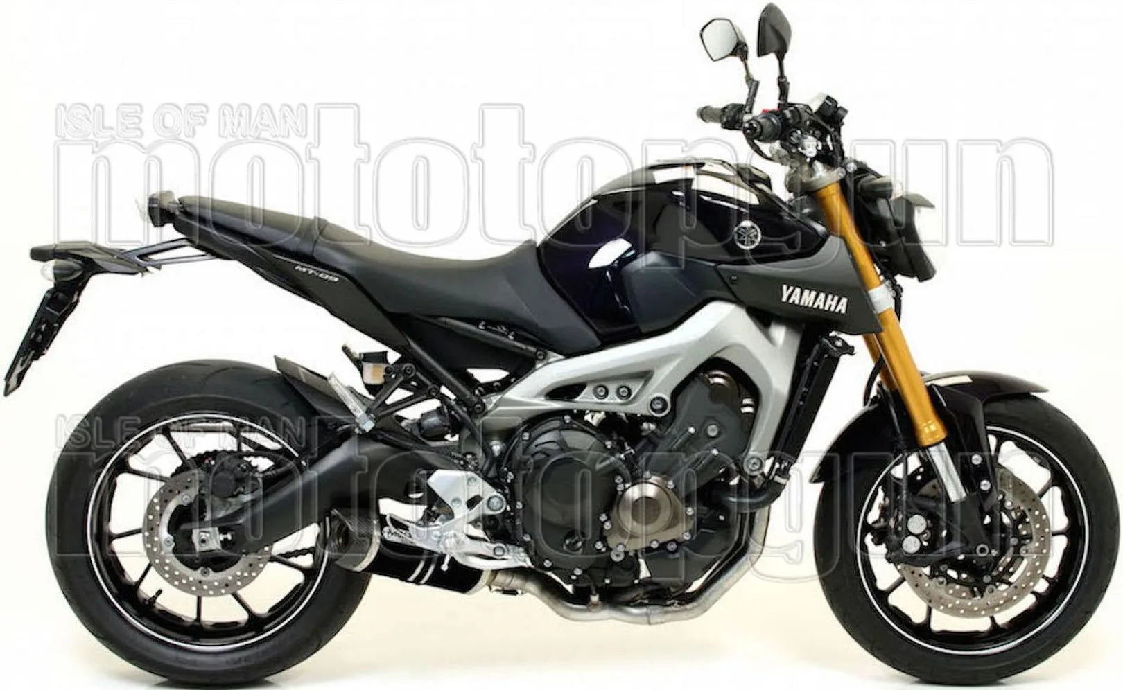 Complete Non-Catalytic Exhaust System With Sound Certification Thunder Black Aluminium Carbon - Arrow Special Parts Compatible With Yamaha Mt-09 Tracer (2015-2020)