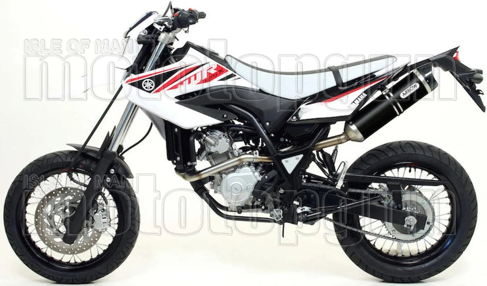 Complete Non-Catalytic Exhaust System With Sound Certification Thunder Black Aluminium Carbon - Arrow Special Parts Compatible With Yamaha Wr 125 R (2009-2016)