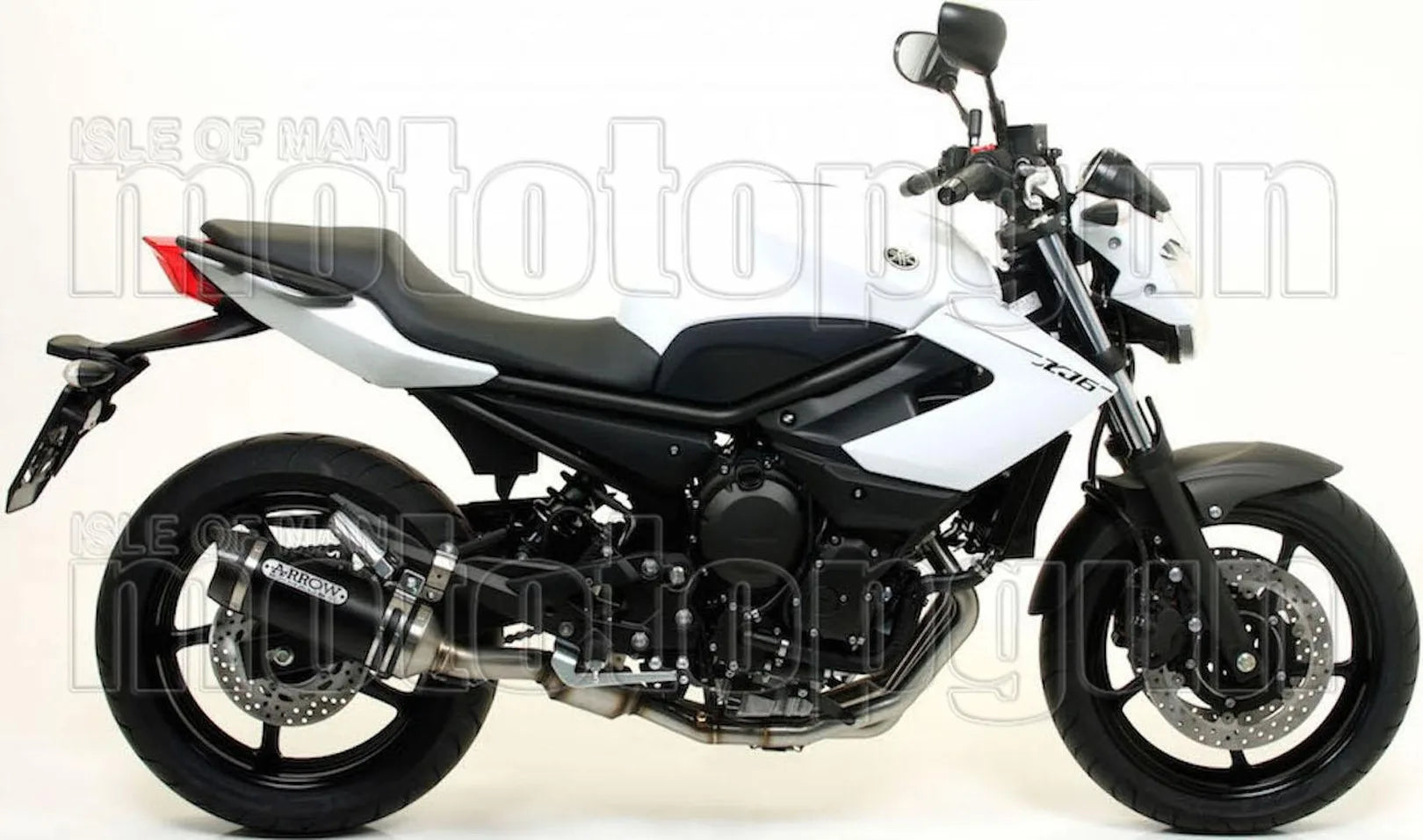 Complete Non-Catalytic Exhaust System With Sound Certification Thunder Black Aluminium Carbon - Arrow Special Parts Compatible With Yamaha Xj6 Diversion (2009-2015)