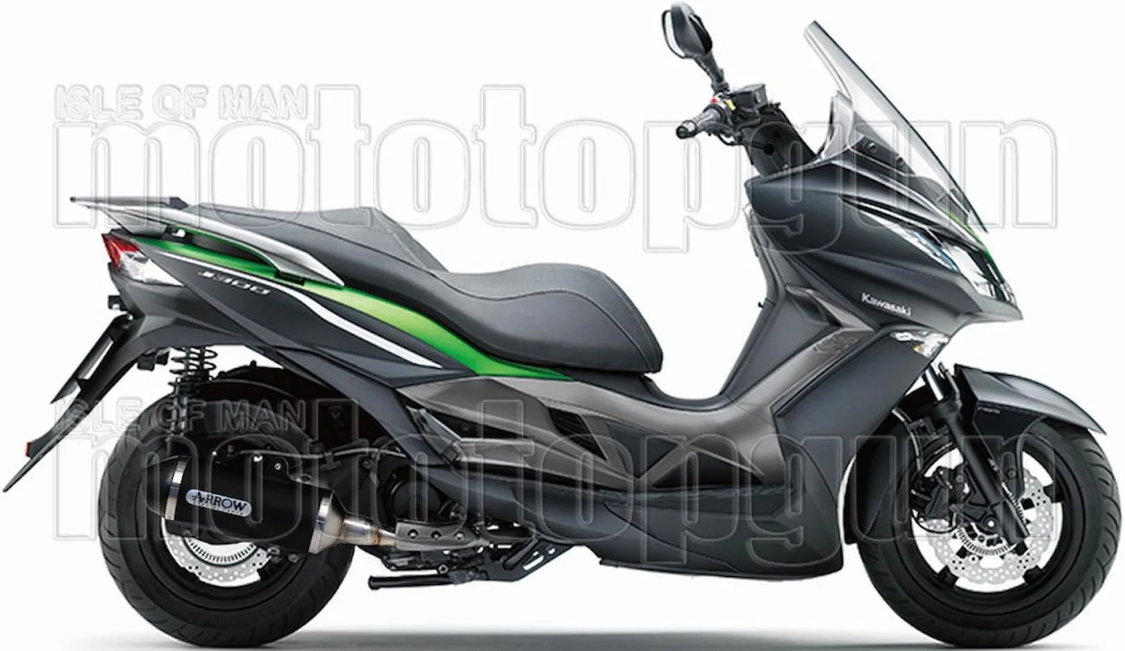 Complete Catalytic Exhaust System With Sound Certification Urban Black Aluminium Stainless Steel Black - Arrow Special Parts Compatible With Kawasaki J 125 (2016)