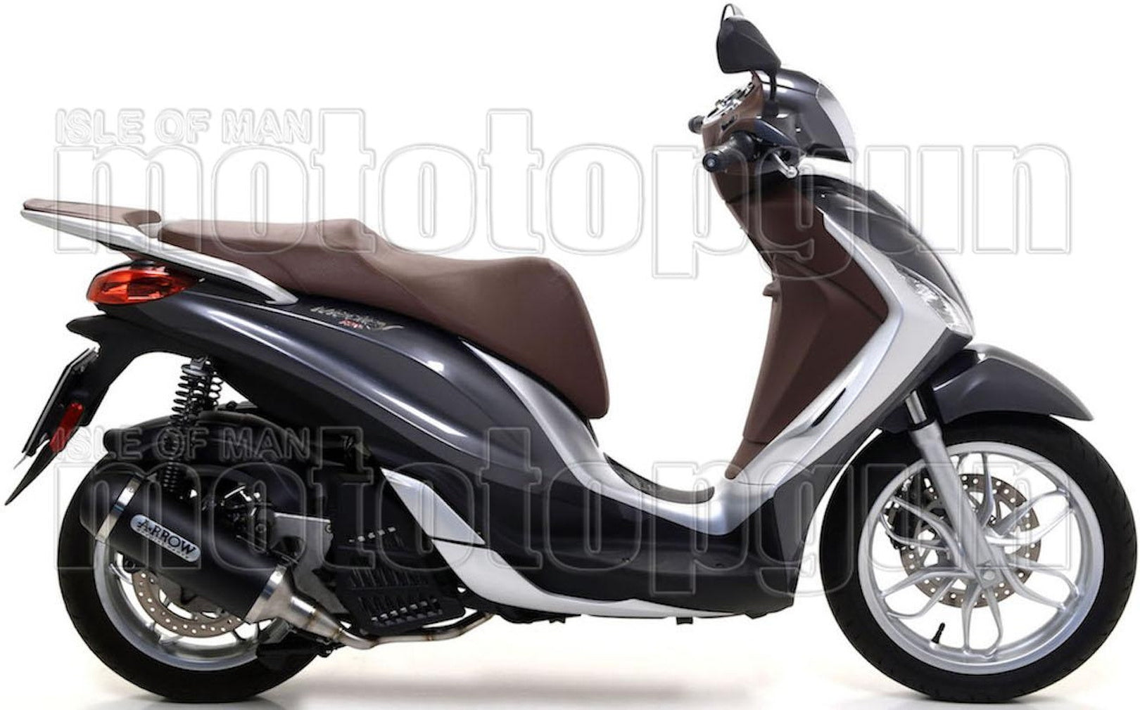 Complete Catalytic Exhaust System With Sound Certification Urban Black Aluminium Stainless Steel Black - Arrow Special Parts Compatible With Piaggio Medley 125 (2016-2019)