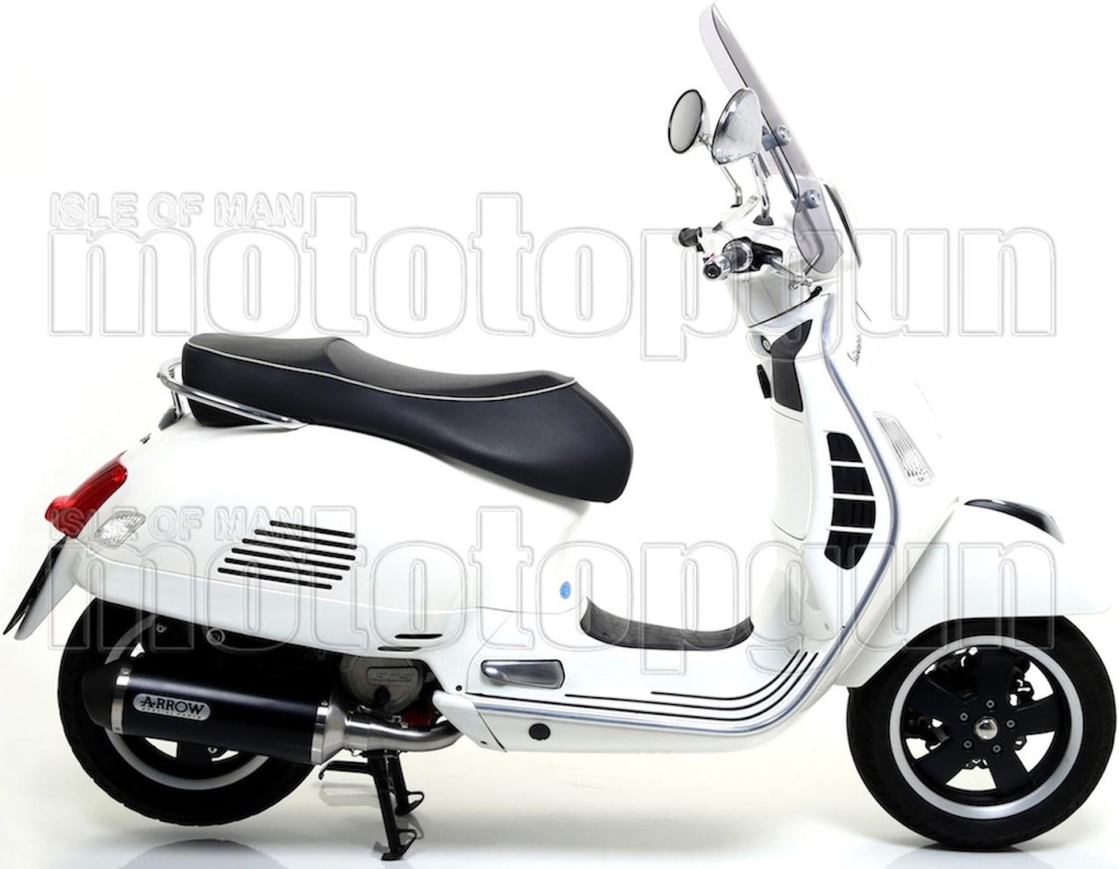 Complete Catalytic Exhaust System With Sound Certification Urban Black Aluminium Stainless Steel Black - Arrow Special Parts Compatible With Piaggio Vespa Gts 300 (2008-2016)