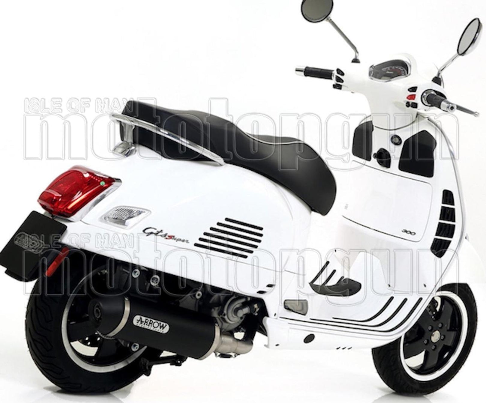 Complete Catalytic Exhaust System With Sound Certification Urban Black Aluminium Stainless Steel Black - Arrow Special Parts Compatible With Piaggio Vespa Gts 300 (2017-2018)