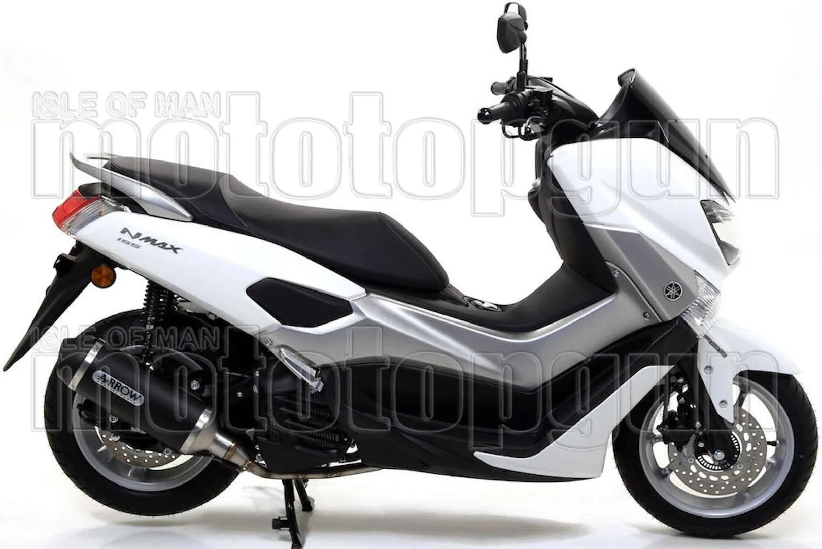 Complete Catalytic Exhaust System With Sound Certification Urban Black Aluminium Stainless Steel Black - Arrow Special Parts Compatible With Yamaha N-Max 155 (2017-2020)