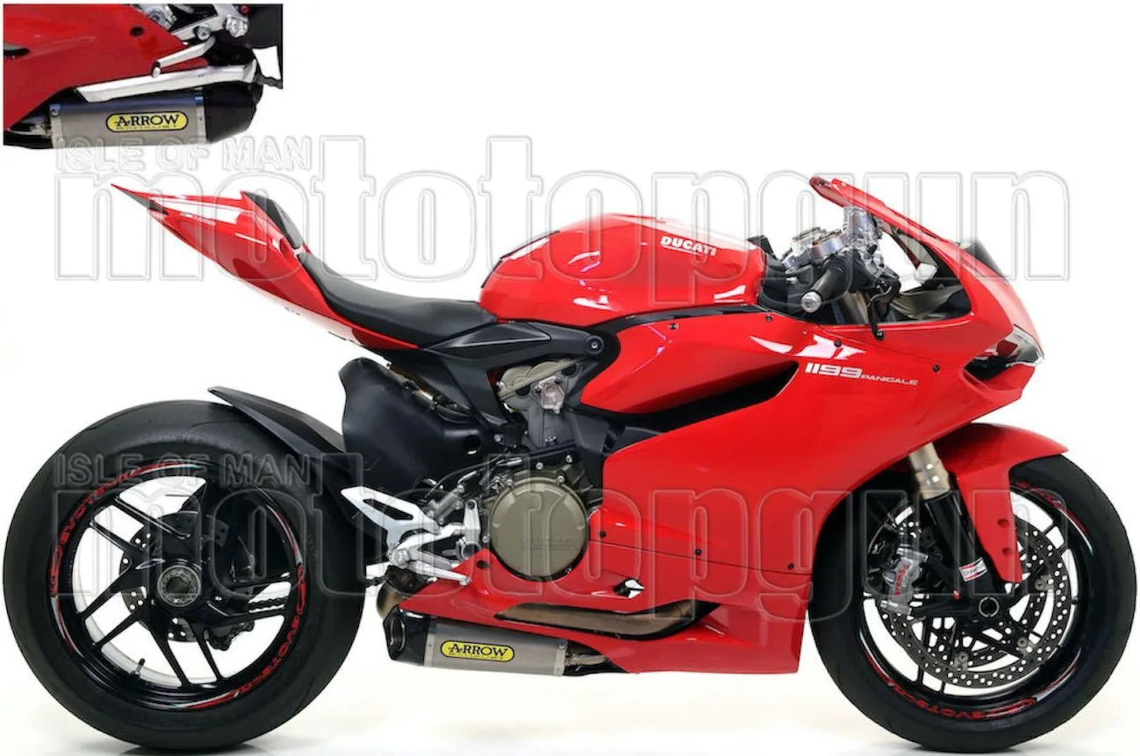 Exhaust Tip With Noise Certification Works Titanium Carbon - Arrow Special Parts Compatible With Ducati 899 Panigale (2014-2015)