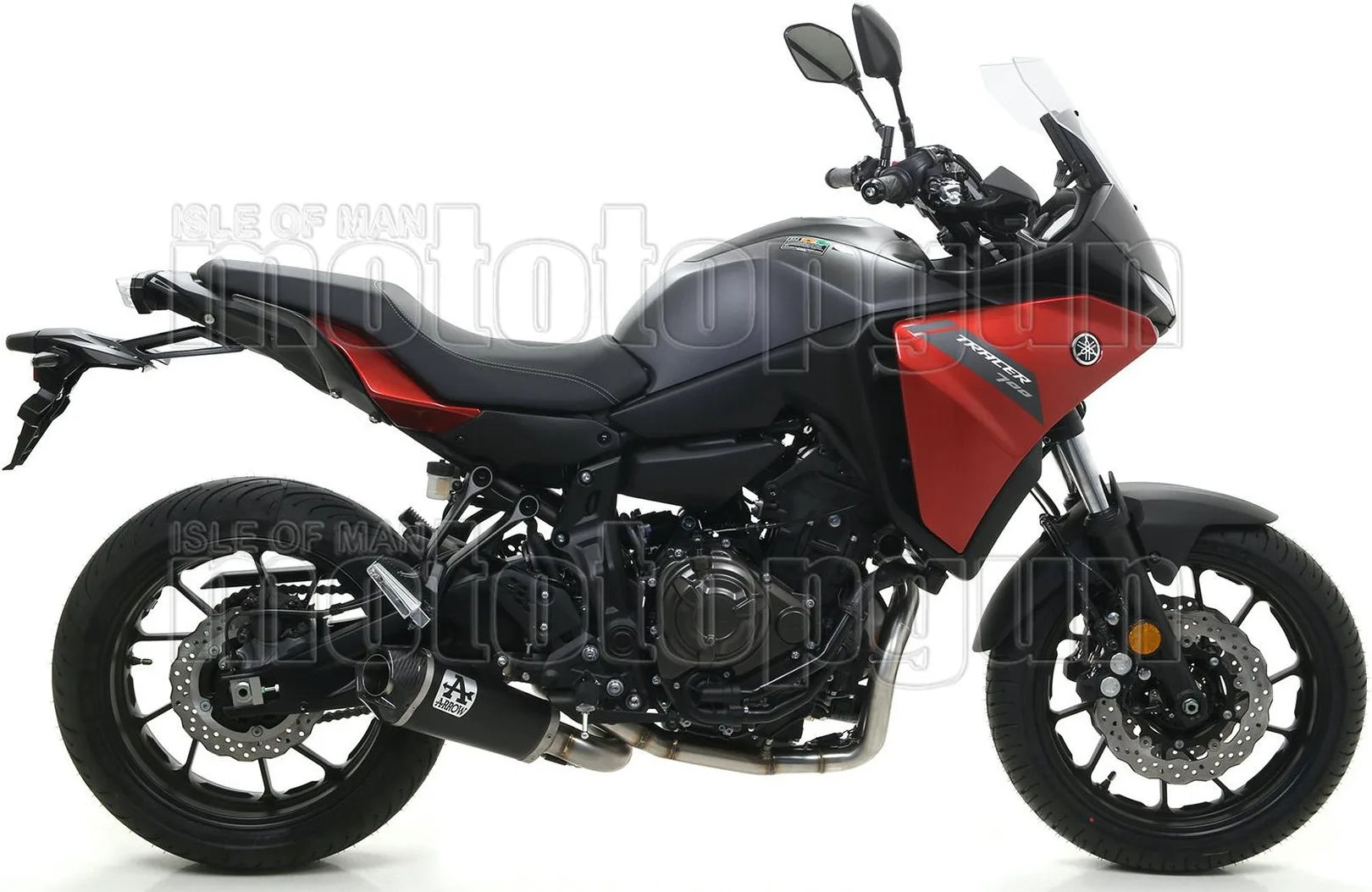 Complete Non-Catalytic Exhaust System With Sound Certification Works Black Nichrom Carbon - Arrow Special Parts Compatible With Yamaha Tracer 700 (2020)