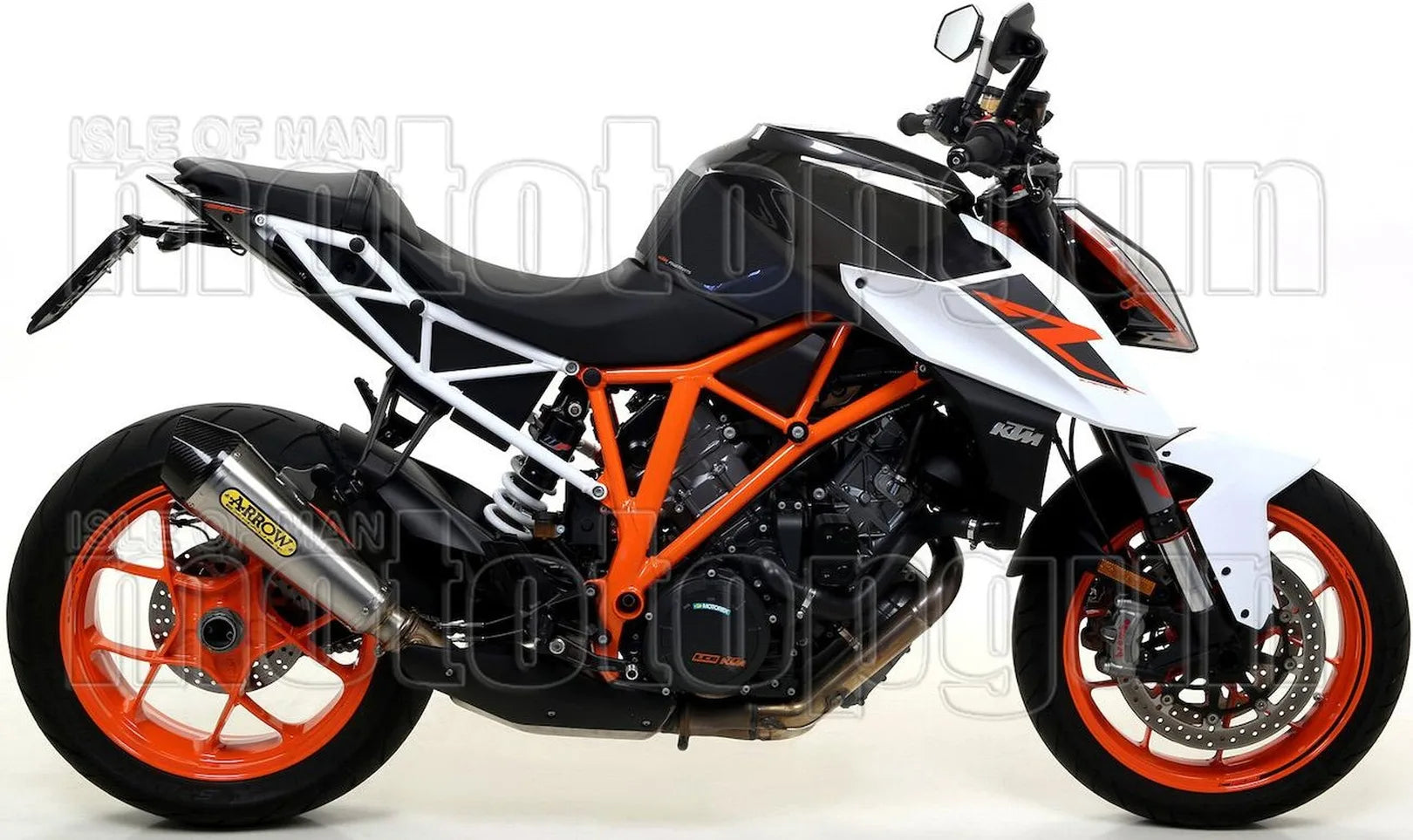 Non-Catalytic Exhaust Tip With Sound Certification X-Kone Nichrom Carbon - Arrow Special Parts Compatible With Ktm 1290 Superduke R (2014-2016)