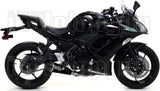 Complete Non-Catalytic Exhaust System With Sound Certification X-Kone Black Nichrom Carbon - Arrow Special Parts Compatible With Kawasaki Ninja 650 (2017-2020)