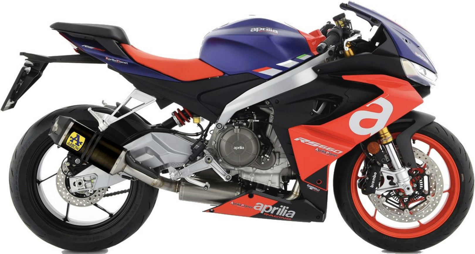 Complete Catalytic Exhaust System With Sound Certification Indy-Race Black Aluminium Carbon - Arrow Special Parts Compatible With Aprilia Rs 660 (2020-2024)