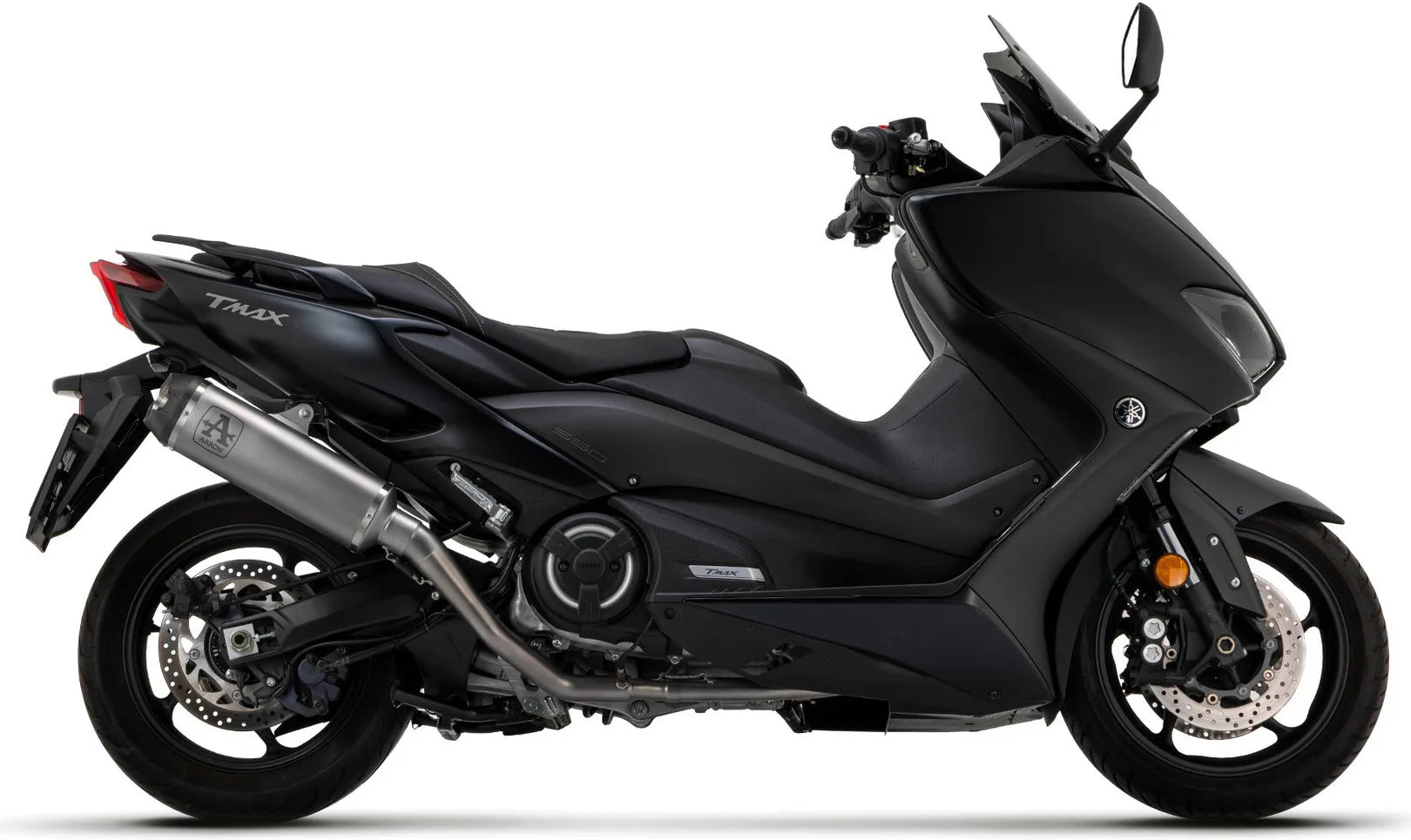 Complete Non-Catalytic Exhaust System With Sound Certification Indy-Race Titanium Carbon - Arrow Special Parts Compatible With Yamaha Xp 560 T-Max (2020-2024)