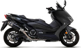 Complete Catalytic Exhaust System With Sound Certification Indy-Race Black Titanium Carbon - Arrow Special Parts Compatible With Yamaha Xp 530 T-Max (2017-2019)