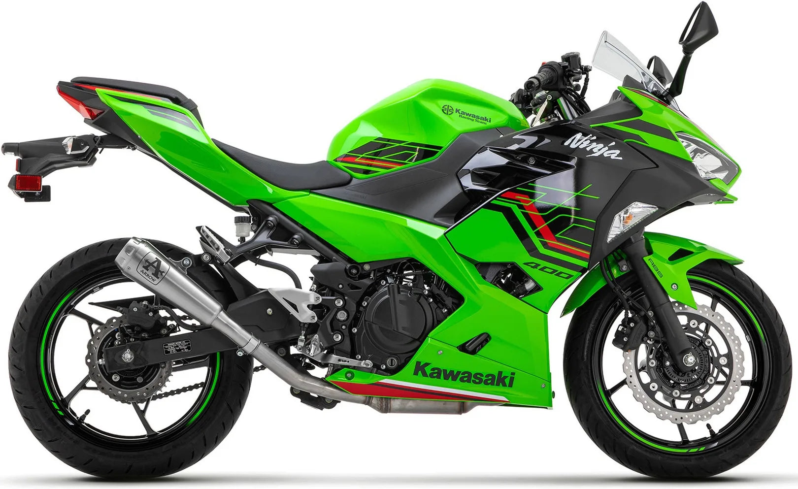 Complete Non-Catalytic Exhaust System With Sound Certification Pro-Race Nichrom Stainless Steel - Arrow Special Parts Compatible With Kawasaki Z 400 (2023)