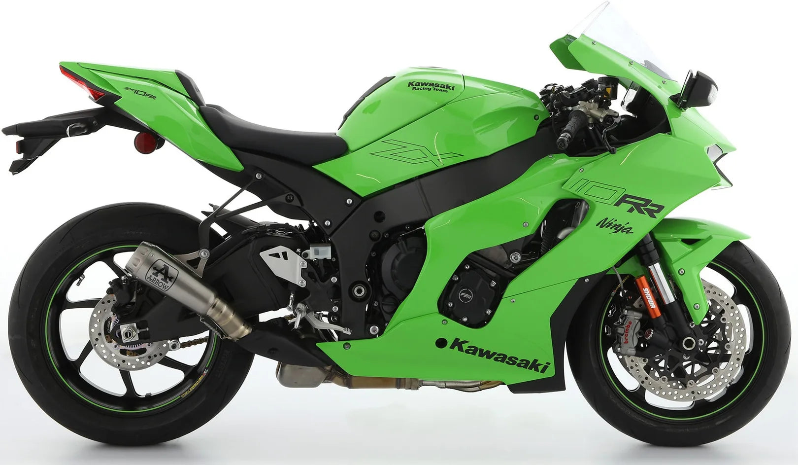 Non-Catalytic Exhaust Tip With Sound Certification Pro-Race Titanium Titanium - Arrow Special Parts Compatible With Kawasaki Zx-10R (2021-2024)