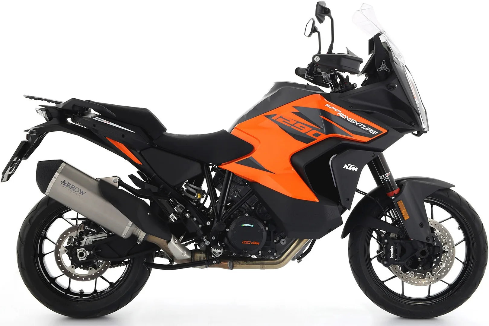 Complete Non-Catalytic Exhaust System With Sound Certification Sonora Titanium Carbon - Arrow Special Parts Compatible With Ktm 1290 Superadventure S (2021-2024)