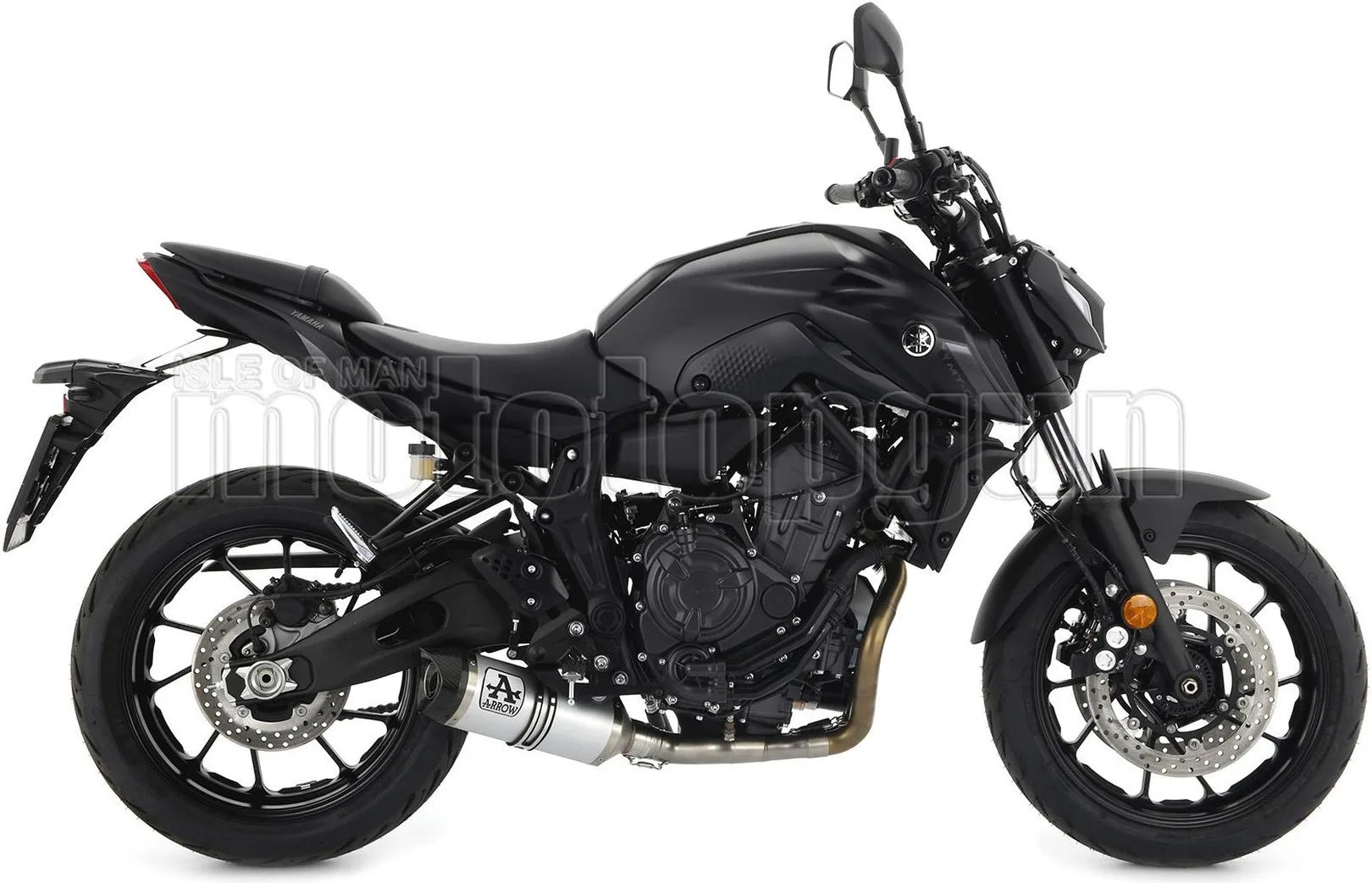Complete Non-Catalytic Exhaust System With Sound Certification Thunder Aluminium Carbon - Arrow Special Parts Compatible With Yamaha Mt-07 (2021-2024)